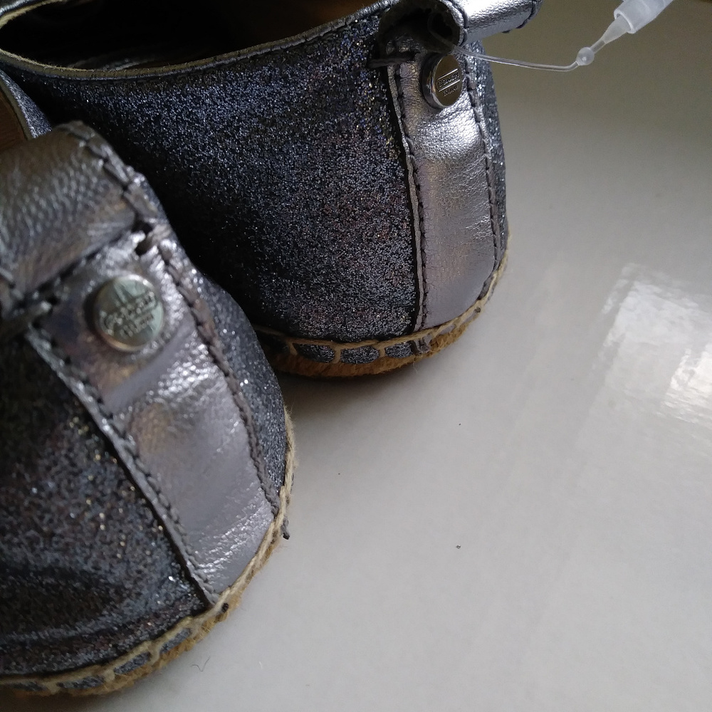NWOT Coach Ramira Silver/Gray Glitter Espadrilles - Picture 4 of 8